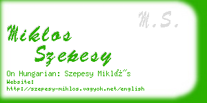 miklos szepesy business card